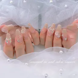 ハンド💅✨️ジェルチップ長さ出し10本＋デザイン(持ち込み画像OK◎)【オフ無】《パラジェル変更可能》