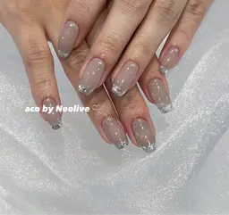 ガラスフレンチ🩰（オフなし）❤︎ パラジェル使用