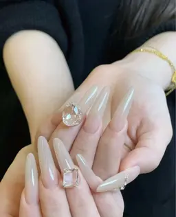 [12月限定]ワンカラー／ラメグラデーション　大きいパーツorリボン2個¥3500