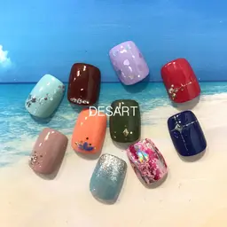 新規【オフケア込】フットジェル☆シンプルネイル ワンカラーorフレンチorグラデor簡単なデザイン