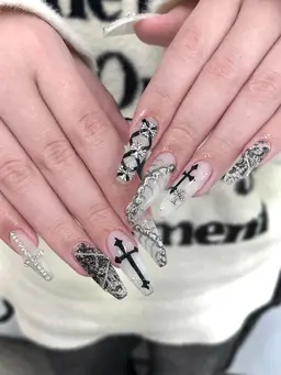 💓12.13日限定💓y2k手描き🎨10本アートし放題🤍【オフ・ケア込み】長さだし可◎