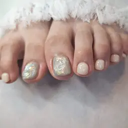 フットジェルネイル　Simple(お好きなアート2本付き)(オフケア無料)