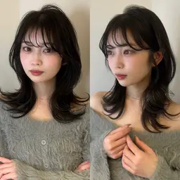 🎀1日3人限定特別クーポン🎀💘盛れる前髪顔周りカット+ケアカラー+髪質改善3stepトリートメント💘