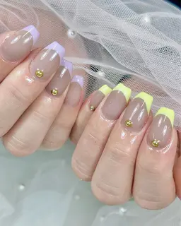 フレンチデザイン(ベースカラー有)🩵ご新規様付け替えオフ無料🩵※口コミ必須