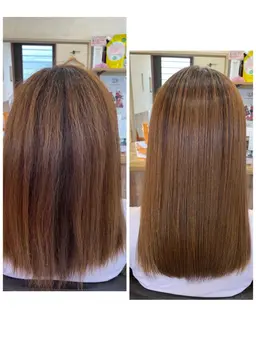 髪質改善ストレート　カット込み+炭酸泉シャワー