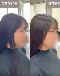 【前髪はこれで完璧⭐️】自然な丸み⭕️✨前髪ストレート✨ ＋前髪カット #金沢 #縮毛矯正