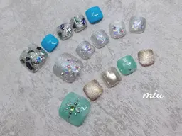 【フット/🙅オフなし🙅】デザイン定額アートネイル🌈パラジェル変更可/土日祝+￥550🌈