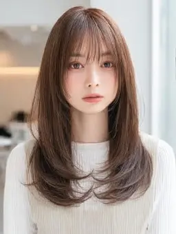 前髪カット(シースルーバング/厚めバング/ぱっつん/薄め前髪/結べるボブ/ウルフカット/ボブ/小顔/韓国/黒髪/外はね)