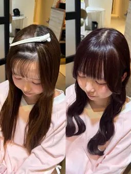 クロスパーマ+前髪カット+Muvトリートメント