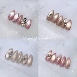 10本チップ長さ出し＋マグネットPremium定額🕯🤍カラー・パーツ位置変更️🆗