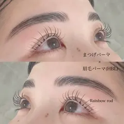 【★プレミアム人気No.2★】ハリウッドブロウ(パーマ)wax付（メイクなし） ＋まつ毛パーマ ¥10000→¥7400