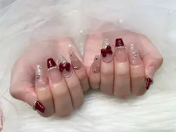 1月限定❄️🎀🤍（オフ込）長さだし10本込LA発アプレ💖強度➕美フォルム 🫧時間内つけ放題🩰🎨✨