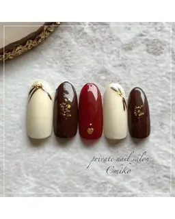 お写真モニター募集💅高濃度美容液セラムで仕上げ✨ワンカラー+1本バレンタイン限定アート🍫