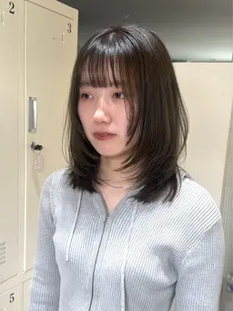 【ワンカールで叶う🎀】ミディアムレイヤーカット➕透明感カラー