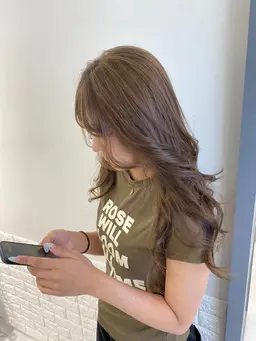 【💐2番人気メニュー💐】透明感抜群ブリーチなしダブルカラー➕髪質改善ケアカラー➕クイックトリートメント