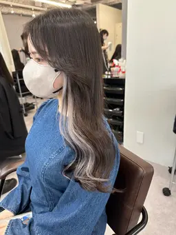 ケアブリーチ使用♪インナーカラー+カット+TOKIOトリートメント