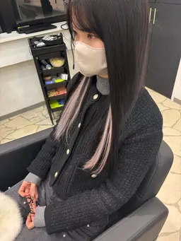 【チラ見せカラーで小洒落感🍀𓂃◌𓈒𓐍】インナーカラー/イヤリングカラー⋆⭒˚.⋆𝜗𝜚部分ブリーチ込み✨️