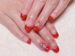 🎀クリアフレンチコース🎀【逆·斜め・先端・バルーン・ハーフ込み】ジェルオフ&ドライケア込み当日ご予約◎パラジェル◎