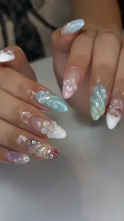 10本長さ出し❣️10本アート&パーツ付け放題🎀