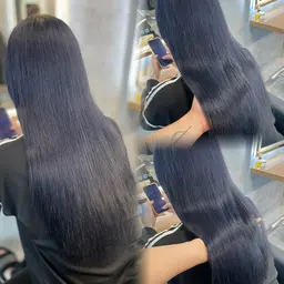 【🖤黒染めを使わない暗染！オフブラック使用🖤】ワンカラー➕クイック髪質改善トリートメント🌟