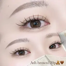 ブラウンカラーフラットラッシュ120本​〜​160本🥀オフ無料♡