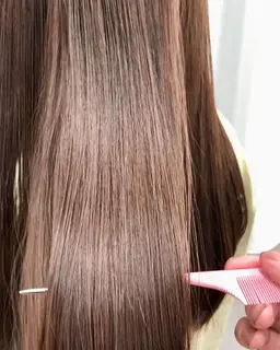 【当日から褒められる最高級美髪メニュー】髪質改善縮毛矯正+艶透明感カラー+カット+選べる高級TR￥27800→21000