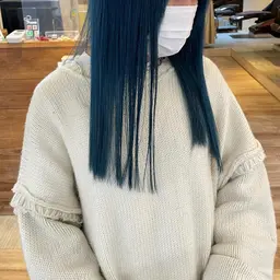 【暗染カラー🫐🩶】大人艶髪✨ブリーチなしワンカラーで韓国風暗髪（ブルーブラックが大人気🪄）＋トリートメント付き