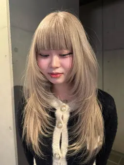 ❗️当日限定❗️【カット】＋【ケアブリーチ】＋【カラー】＋【補修TR】#レイヤーカット#透明感#韓国風