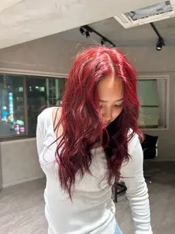 【ダメージ抑えて透明感◎】ブリーチなしダブルカラー🍒♡