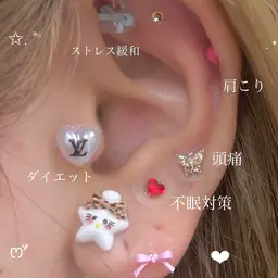 ＼大流行♪／【☆トレンド☆耳つぼジュエリー】(両耳合計12個)