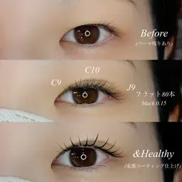 【オフ･カラー変更無料🎀】&Healtyフラットラッシュ100本《マツエク+まつパ》