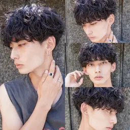 メンズカット＋波巻パーマ