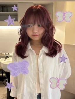 1番人気💞【ブリーチリタッチ➕カラー🍒✨】暖色カラー ワインレッド／チェリーレッド／ピンクベージュ🎀 ミニモ学割