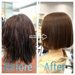 【サラツヤ髪を何度でも🌈】８ヶ月以内の縮毛矯正リタッチ+毛先まで全体ダメージケアトリートメント🫧