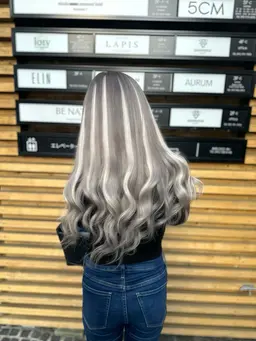 人毛100%ハイライトエクステ10本