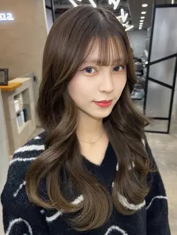 🌟カットなし🌟艶カラー＋ミルボン3stepトリートメント＋コテ巻き仕上げ🆗