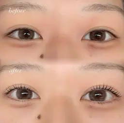 【上下ラッシュリフト】逆まつげ改善！中顔面短縮◎まつ毛パーマ艶コーティング仕上げ