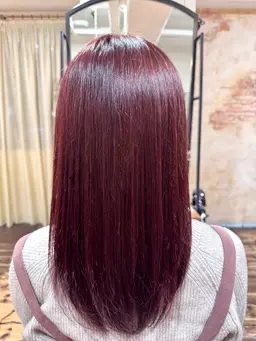 「深みのある暖色艶カラー」ダブルカラー(ブリーチなし)