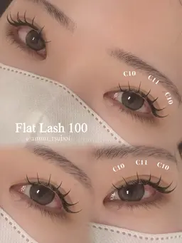 🍎【minimo限定✨】フラットラッシュ80~100本🫧束感コーティング仕上げ🎀(オフ可)