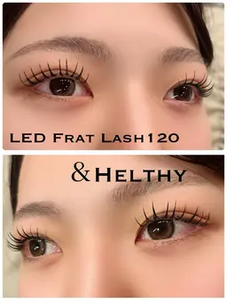 🌻アンドヘルシー🌻フラットラッシュ120本装着後パーマ🫧オフ込み、仕上げコーティング込み🫧12月限定LED無料