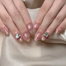 🍧大人気チークネイル・パーツ2個付き「ジェルオフ無料」