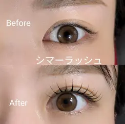 🌼【シマーラッシュ】まつげエクステ80本＋まつげパーマ