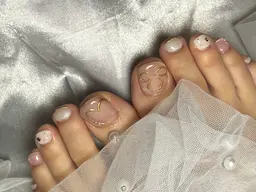 フットネイル持ち込みデザイン+角質ケア