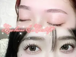 【マスカラまつげ&眉毛】マスカラパーマ or パリジェンヌ ＋ 束間コーティング込 ＆ アイブロウwax ＋ メイク