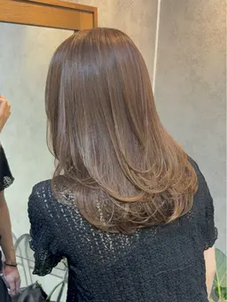 《✨ブリーチなしダブルカラーで作る透明感ベージュ✨》ダブルカラー+カット+Aujuaトリートメント