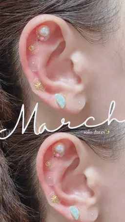 mimitubujewelry耳にキラキラおしゃれしながらツボを刺激○12粒¥3500○6粒¥2000