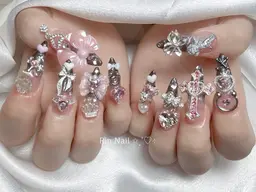 🎀ゴテゴテ🎀【チップ長さだし10本】持ち込みデザイン+付け放題🎵