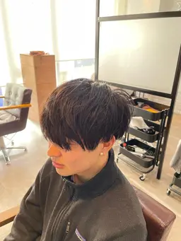 【メンズカット+前髪縮毛矯正】