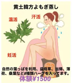 韓方黄土よもぎ蒸し