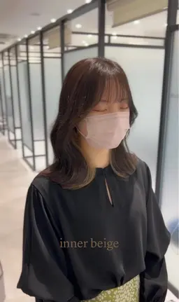 イヤリングーカラー＋カット＋マスクトリートメント。ケアブリーチ使用